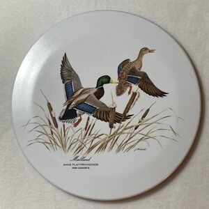 Mebel Round Tray Italy Mallards James Lockhart Melamine MCM Ducks Footed‎